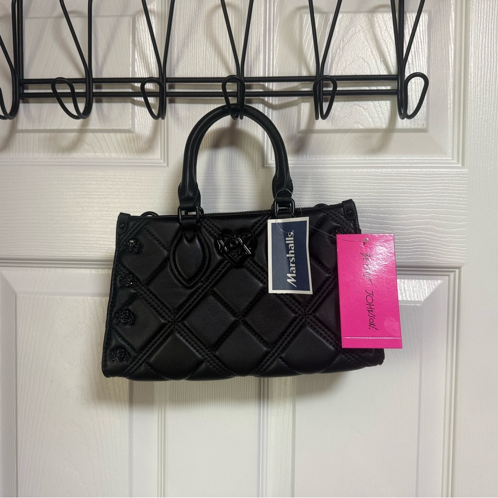 Betsey Johnson Black Quilted Satchel